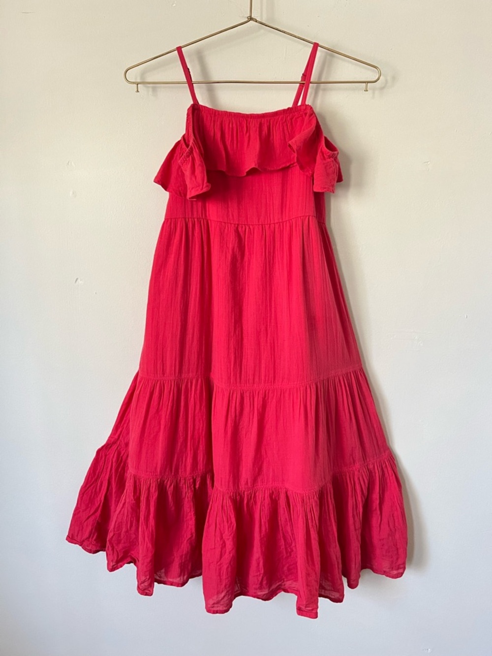 abercrombie kids Pink Tiered Ruffle summer vacations Sundress size 7/8 years